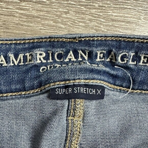 American Eagle Womens Jeans Size 2 High Rise Jegging Distressed Blue Denim - Picture 5 of 6